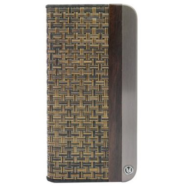UUNIQUE Apple iphone 6/6S Book-Cover mit Alu und Holz Highlights aluedge weave