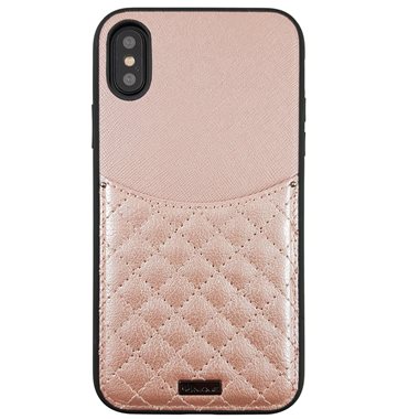 UUNIQUE Apple iPhone X, XS Hard-Cover Quilted Shimmer Pink