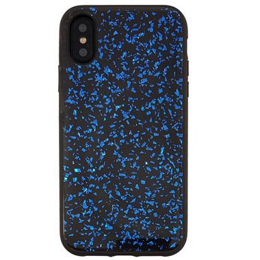 UUNIQUE Apple iPhone X, XS Hard-Cover Glitter Black/Blue