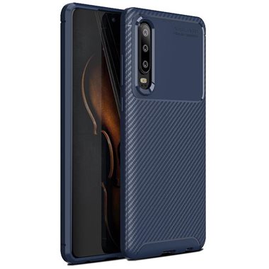 UUNIQUE Huawei P30 Hard-Cover Carbon Inlay Back Shell blue