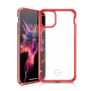ITSKINS Apple iPhone 11 Pro Max Drop-Protection Cover HYBRID CLEAR red transparent
