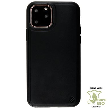 UUNIQUE Apple iPhone 11 Pro Max Hard-Cover ECO LEATHER BIODEGRADABLE BACK SHELL black