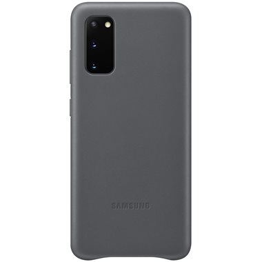 SAMSUNG Galaxy S20 Leder-Backcover grau Leather Cover gray