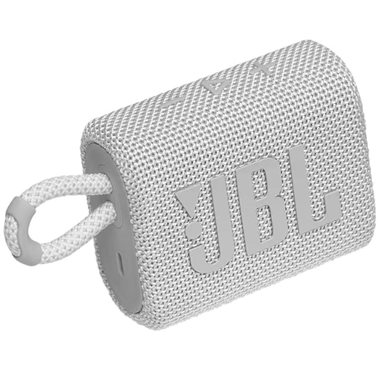 JBL Universal Bluetooth Speaker Waterproof, Dustproof, USB-C Charging, 5H Playtime Go 3 white