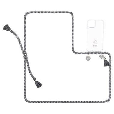 ETUUI Apple iPhone 12 mini Necklace-Cover mit Kordel und Silber Accessoires SPACE grey