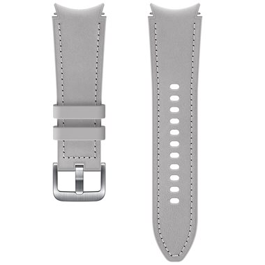 SAMSUNG Universal Band 20mm S Lederarmband mit gummierter Unterseite Hybrid Band silver