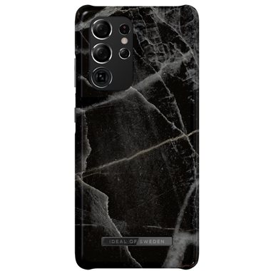 IDEAL OF SWEDEN Samsung Galaxy S21 Ultra Designer Hard-Cover Black Thunder Marble