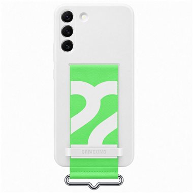 SAMSUNG Galaxy S22+ Silikon-Backcover Silicone Cover with Strap white
