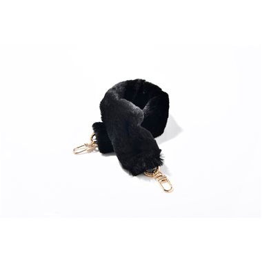 ETUUI Flauschiges und veganes Fellband 44cm für Necklace-Cover St. Moritz Straps short schwarz
