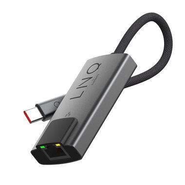 LINQ Ethernet-Adapter auf USB-C USB-C Stecker -> RJ45 Buchse LQ48023 grey