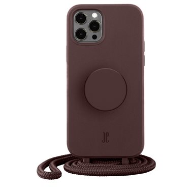 JUST ELEGANCE Apple iPhone 12 Pro Max Necklace Cover mit PopSockets Just Elegance PopGrip Case Truffle