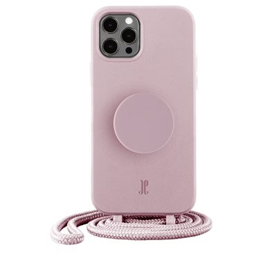 JUST ELEGANCE Apple iPhone 12 Pro Max Necklace Cover mit PopSockets Just Elegance PopGrip Case Rose Breath