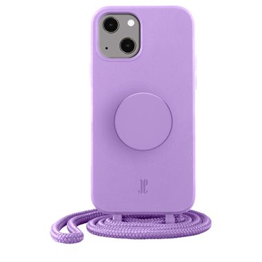 JUST ELEGANCE Apple iPhone 14 Necklace Cover mit PopSockets Just Elegance PopGrip Case Lavendel