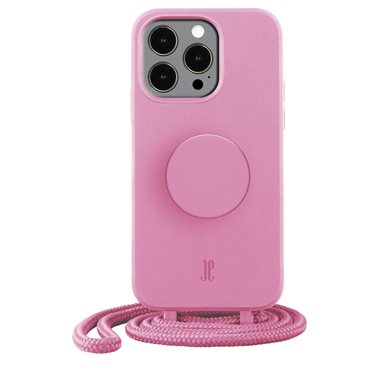 JUST ELEGANCE Apple iPhone 14 Pro Necklace Cover mit PopSockets Just Elegance PopGrip Case Pastel Pink