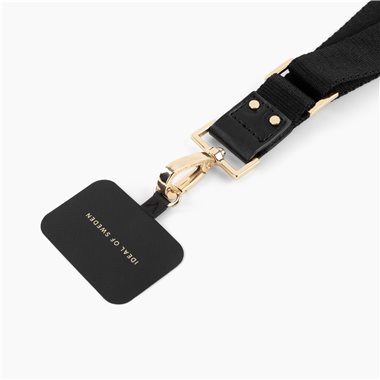 IDEAL OF SWEDEN Universalband mit Einlegekarte für alle Cases mit Ladeanschluss mittig Webbing Lanyard Black Gold