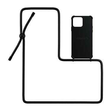 URBANYS NECKLACE Apple iPhone 15Pro Necklace-Cover mit Kordel All Black matt