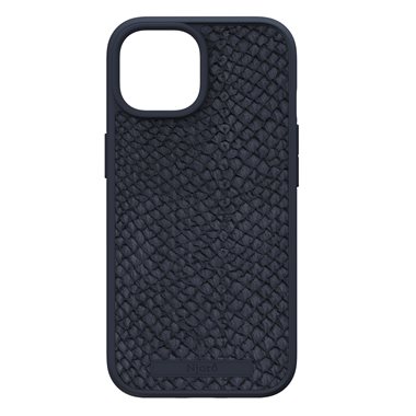 NJORD Apple iPhone 15 Hard-Cover Salm.Leather Magsafe Case Black