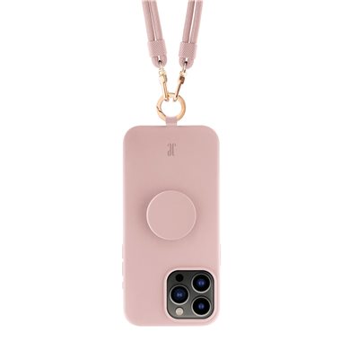 JUST ELEGANCE Apple iPhone 15 Pro Necklace Cover mit PopSockets Just Elegance 3in1 Case Rose