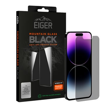 EIGER Apple iPhone 14 Plus / 13 Pro Max Display-Glas Privacy 2.5D Eiger Mountain Glass Black