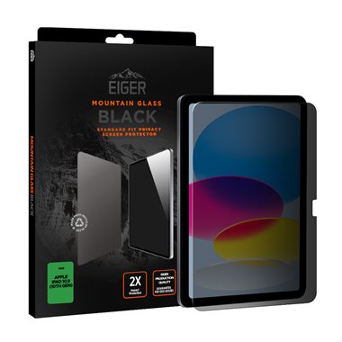Apple iPad 10.9 (2022) Privacy Sichtschutz-Glas Standard Fit Eiger Mountain Glass Tablet Black