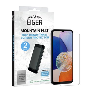 EIGER Samsung Galaxy A14 / A14 5G Displayschutz-Folie (2er-Pack) High Impact Triflex clear