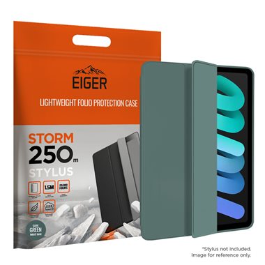 EIGER Apple iPad Mini 2021 Folio-Case mit Stylus-Halterung schwarz Eiger Storm 250m Stylus Case Dark Green