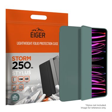 EIGER Apple iPad Pro 11 (18/20/21/22) Folio-Case mit Stylus-Halterung schwarz Eiger Storm 250m Stylus Case Dark Green