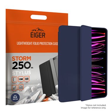 EIGER Apple iPad Pro 12.9 (2018/2020/2021/2022) Folio-Case mit Stylus-Halterung schwarz Eiger Storm 250m Stylus Case Navy