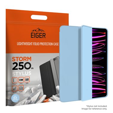 EIGER Apple iPad Pro 11 (18/20/21/22) Folio-Case mit Stylus-Halterung hellblau Eiger Storm 250m Stylus Case Light Blue