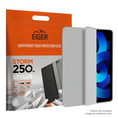 EIGER Apple iPad Air (2022) Folio-Case mit Stylus-Halterung grau Eiger Storm 250m Stylus Case Light Grey